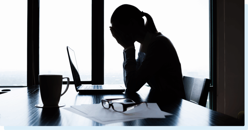 Stressed business owner juggling meetings and deadlines during ongoing commercial litigation