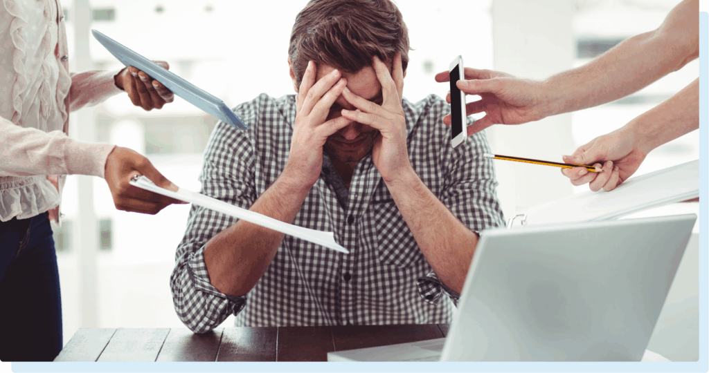 Business team reviewing documents and discussing commercial litigation risks in the office